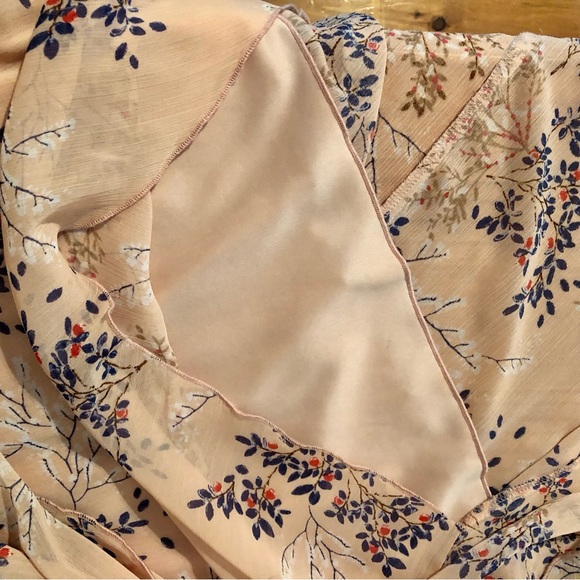 ☀️ En Focus Floral Sheer Layered High/Low Halter Dress Size 4 - Picture 7 of 10